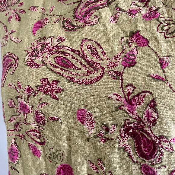 Vtg Y2K Plus Linen Maxi Dress Ditsy Floral Print Sleeveless Wmns 18W Cottagecore - Picture 5 of 7